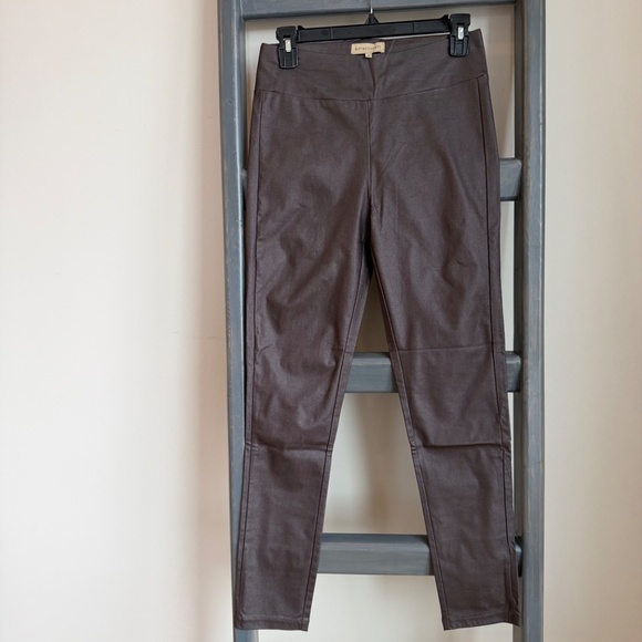 Soya Concept Chocolate Brown Coated Leggings (size 38) - Picture 3 of 3
